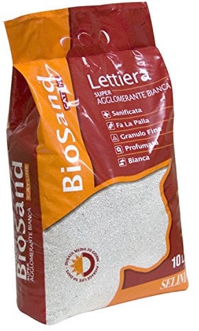 Biosand Lettiera per gatti - Super Agglomerante Bianca Profumata - 10 Litri