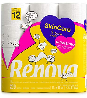 Renova Papier toilette Purissimo - 12 rouleaux - Blanc pur