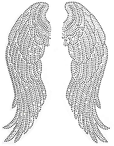 Emdomo 1 Paire de grandes ailes d'ange thermocollantes à coller à chaud avec strass pour vêtements et sacs