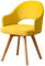 Esszimmerstühle für die Küche, Mid Century Modern Lounge Chair, Accent Armlehnstühle mit gepolsterten und massiven Holzbeinen, für Restaurant/Pub/Cafe/Wohnzimmer/Hotel