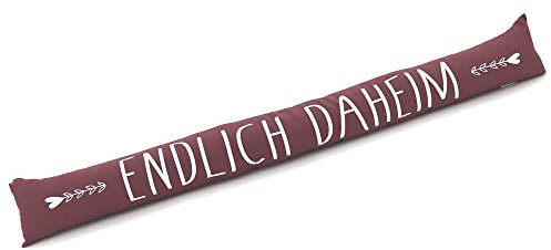 heimtexland ® Zugluftstopper Windstopper Fenster Kissen Türdichtung Fensterdichtung dekorativ Bedruckt mit 46% Sandfüllung OPTIMALE ABDICHTUNG Deko Geschenk Fensterkissen Typ378 Endlich Daheim