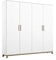 Rauch Möbel Carlsson Schrank Drehtürenschrank in Weiß, Griffe/Füße Eiche Massiv, 4-türig, inkl. Zubehörpaket Basic 1 Kleiderstange, 4 Einlegeböden, BxHxT 181x203x53 cm