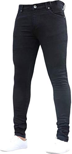 Jeans Homme Coton Denim de Couleur Pure Pantalon de Travail Hip-hop délavé Vintage