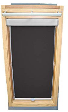 Rollo für VELUX Dachfenster Abdunkelungsrollo Komfort Premium für TYP VL Y/VU Y/VKU - Y97 - Farbe dunkelgrau - mit BLENDE und Haltekrallen - KLICK Montage