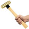 WEDO Marteau mécanicien de forgeron avec Manche en Bois,675g(1-1/2lb) Masse en Laiton,Longue 320mm,résistante à la corrosion