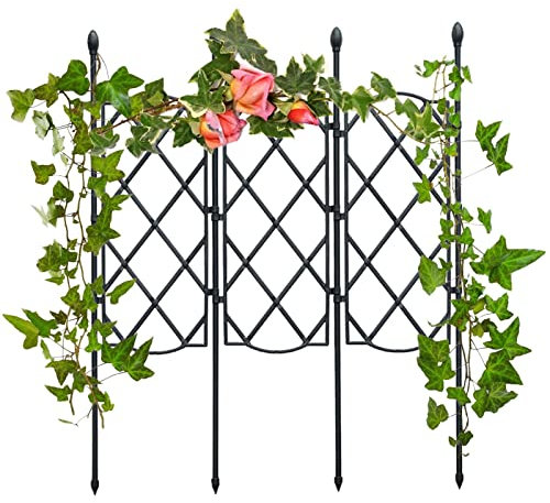 Leling Gartenzaun Metall, Gartengitter Für Pflanzen, Robuste Gartengitterzaun, Blumenbeet Zaun Metall, Blumenstütze Metall, Metallgitter Feinmaschig, Metallgitterzaun Garten Für Den Außenbereich