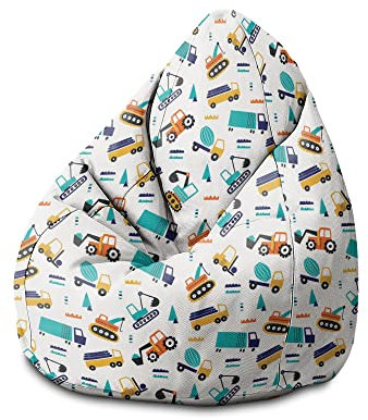 DreamRoots Sitzsack Kinder mit füllung - Bodenkissen Kinder Sitzsack - Kinderzimmer 70 x 70 x 105 cm - Bean Bag Kinder - Bubibag - Kindersitzsack - Sitzkissen Boden