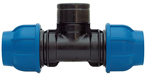 PP-Fitting 90mm T-Stück mit 3 Innengewinde - PE Rohr - IG Abzweigung PE Verschraubung Klemmverbinder PN16, DVGW