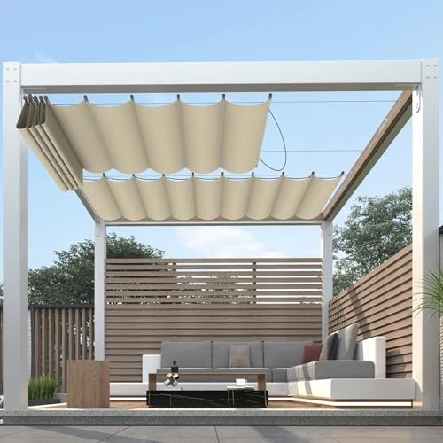 FLORALEAF Copertura per pergola retrattile da 9,6 x 40,6 cm, di ricambio, con cavo hardware per esterni, patio, veranda, garage, terrazza, cortile, tenda