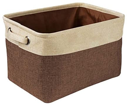 Hilai Dog Toys Storage,Food Storage, Dogs Toy Basket Collapsible Pet Toy Storage Box Dogs Toy Bin for Organizing Clothes Toys Brown