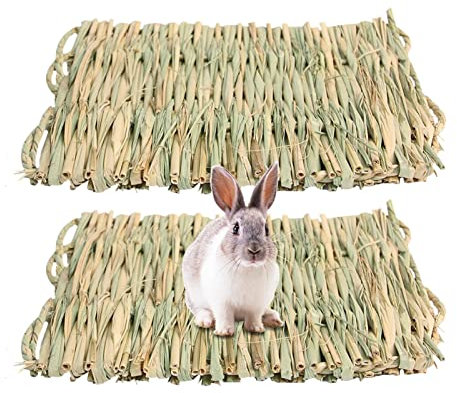HAMAGI Hierba - Esteras Paja para Conejos para jaulas - Bunny Mat Bunny Grass Bed Nest Toys para Hamster Chinchilla Squirrel