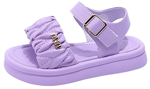 IQYU Bambino Ragazza Scarpe Bambini Ragazze Sandali Casual Open Toe Leggero Estate Bambino Grandi Bambini Bambini Bambini Sandali Morbida Suola Confortevole Principessa Scarpe, Lilla, 27