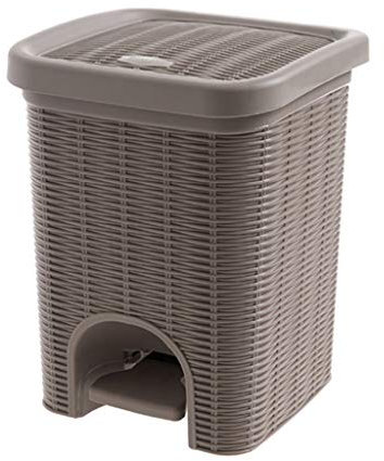 NOVSKI Mülleimer Kreative Große Pedal Mülleimer Haushalt Badezimmer Küche Kunststoff Mit Deckel Papierkorb Mülleimer-Brown