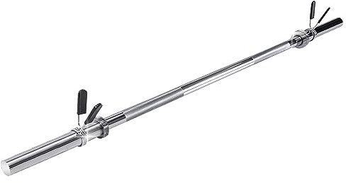 wuuhoo® Langhantelstange John - 200cm / 180 cm / 160 cm / 150 cm / 120 cm, 30mm, Stahl verchromte Hantelstange, 100kg Kapazität - Fitnessquipment für Zuhause 120cm