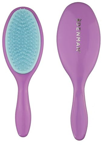 Denman Wet Detangler Shower Hairbrush for Detangling All Hair Types for Women, Kids and Men - Wet Hairbrush for Everyone – (Purple) D95