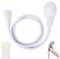 AYNKH White Single Tap Shower Spray Hose Bathroom Attachment Connect on Bath Tub Spout for Pet Bathing Grooming Massage with Silicon Holder, Push-on-Fitting for Round Hose Head