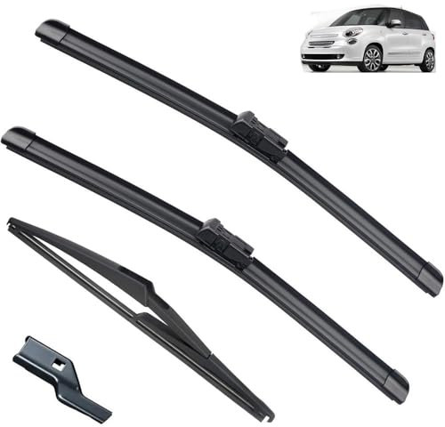 Juego de escobillas limpiaparabrisas delanteras y traseras compatible con Fiat 500L 2012-2022 parabrisas ventana lluvia cepillos 26+15+12