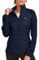 MoFiz Doudoune Femme Legere Veste Matelassée Blouson Veste Polaire Femme Chaude de Sport Randonnée avec Zip Bleu Taille US S/EU M