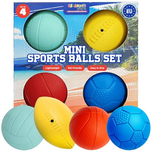 GERARDO'S Toys Mini-Spielzeugbälle perfekt für den Strand, aus ungiftigen Zutaten, Spaß für die ganze Familie drinnen und draußen, Sportbälle für Kinder und Erwachsene