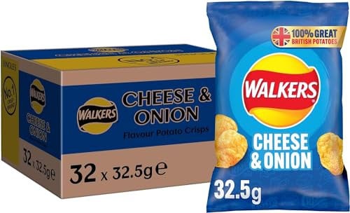 Walkers Cheese & Onion Crisps 32x32.5g (wholesale Box)