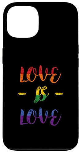 Hülle für iPhone 13 Love is Love Regenbogen-Flagge LGBTQ Pride schwarz