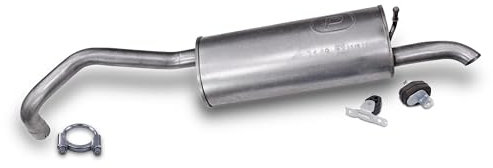 ATEC Germany Auspuff Schalldämpfer Set 1x Endschalldämpfer inkl Zubehör Kompatibel mit SEAT IBIZA (6J5, 6P1) (6J1) (6J1, 6P5) (6J8, 6P8), SKODA FABIA 2 (542), VW POLO V (6R1, 6C1), POLO Van (6R)