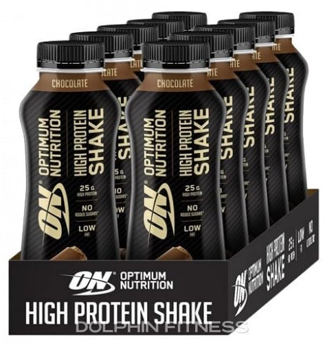 Optimum Nutrition Bouteilles à secouer à haute teneur en protéines, collations saines prêtes à boire, collation post-entraînement pour hommes et femmes, saveur chocolat, 10 x 330 ml – Par Boutique 4