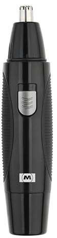 Melissa 16670094 Nasenhaartrimmer - Ohrenhaar- und Augenbrauentrimmer - Geschichtshaartrimmer - 3 Aufsätze - Batteriebetrieben - schwarz