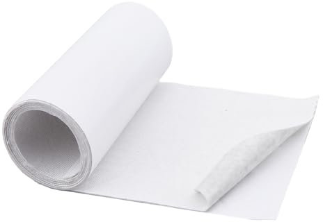 DICOSMETIC Stoffflicken Aus Leinen 47.2 x 5.9 selbstklebender Reparaturflicken Rechteckig Groß Stoff Reparaturband Für Stühle Möbel Kleidung Rauch Weiss
