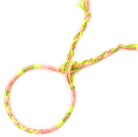 Bracelet à vœux Brésilien d'amitié - Fils de coton tressé traditionnel, Coloré et Réglable, pour les hommes et les femmes de, Porte-Bonheur, Bijou Artisanal Fait Main (BV13)
