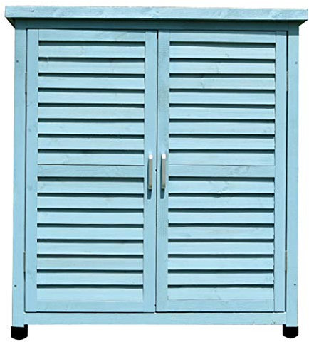 Boîte de rangement de jardin, séparateur réglable, abri de rangement, poignée de porte galvanisée, boîte de rangement, volets roulants, design, cour, meubles, abri de rangement (couleur : bleu, taille