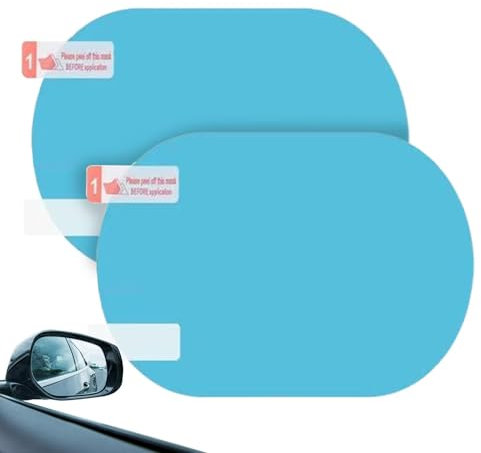 Wasserdichte Folie für Auto-Rückspiegel, wasserdichte Spiegelfolie, wasserdichte Spiegelfolie für Seitenspiegel, 2 Stück
