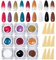 Moepak Pat Painting Gel Nail Polish Set Ombre Nail Gel Paint for Nail Art No Wipe Nail Art Painting Gel for Manicure Nail Salon 9 Colors (B)