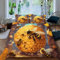 Ruiqieor Bettwäsche 135x200cm,gelb-braun Bettbezug-Set mit Bienen-Motiv, Bettdecke，Superweiche Bequeme Mikrofaser Bettbezug + 2 Kopfkissenbezug 80x80cm（#8）