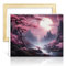 TANGFEIY Peinture à l'huile Peinture par numéros Kits Paysage de fleurs de cerisier japonais sur toile Peinture par numéros pour adultes Jouets anti-stress Sans cadre (40x50cm)
