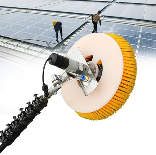 WEIMILOR Trocken- und Wasserreinigungsausrüstung, Teleskopstab-Rotationsbürste für Solarmodule, PV-Modul auf Gitter, Reinigung von Solarrobotern,3m