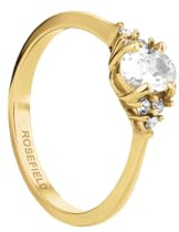 Rosefield Essentials Damen 14K Vergoldet Ring Vintage Oval Zirconia
