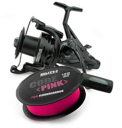 Faith Carp Tackle Proteus Freerunner LC 8000 - Karpfenrolle - Angelrolle - Freilaufrolle - Fluorocarbon-Schnur