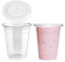 IMTINA 50 Vasos PET para Batidos, Granizados, Smoothies, Frappés, Helados, Fruta, Snack, con Tapas Planas, Transparentes, Reutilizables, Ideal para takeaway, Picnic, 50 Unidades (500 ml)
