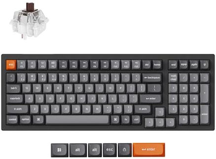 Keychron K4 Max QMK Teclado mecánico inalámbrico personalizado, 96% de diseño trimodo, Bluetooth 5.1/2.4G/USB-C, retroiluminación blanca programable, interruptor súper rojo, teclado NKRO para juegos