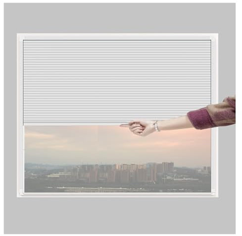 Puertas plegables Persianas Opacas Con Diseño De Panal De Abeja, Cortinas De Arriba Hacia Abajo Y De Abajo Hacia Arriba, Puertas Corredizas Plegables/retráctiles Para Armarios(WxH-54X45in (137x114cm))