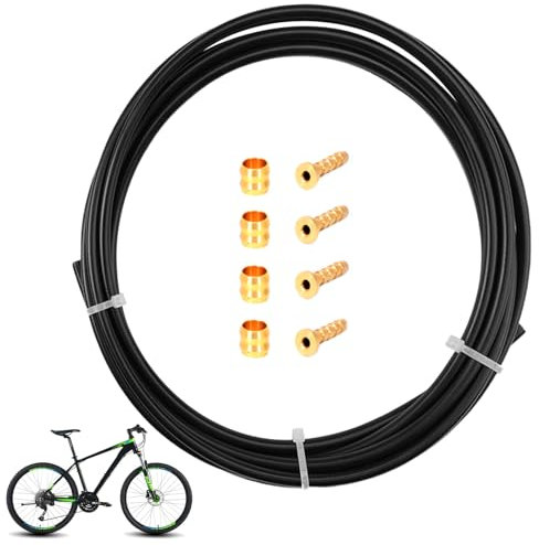 3 Meter Bremszug Fahrrad Hinten, 5mm Bowdenzug Fahrrad Bremse, Bremszug Set für Fahrrad,Bremskabel mit Olive Steckereinsatz, Fahrrad Bremsschlauch Set für Mountainbike Rennrad Fahrrad BH59,Schwarz