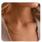 Esrael Vergoldete Kette Damen 3mm Figaro Goldene Kette Gold Halskette Damen Edelstahl Gold Kette Frauen Halskette Schmuck Geschenke für Frauen 20 Zoll