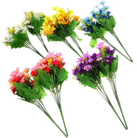 Gatuida 10stücke Künstliche Blumen für Außenbereich Künstlicher Blumenstrauß Pflegeleicht Haltbar für Garten und Feier Nicht Leicht Verwelkend Realistisch Aussehend