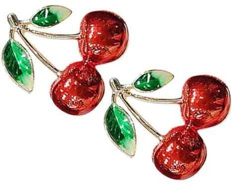 GARIOUANS 2pièces Broche Cerise Femme Alliage Éléments Kawaii Pour Tenues Pin Vintage Aesthetic Pour Col Et Épaules Accessoires Mode Adorables