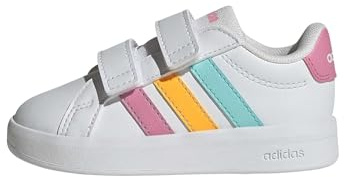 adidas Unisex Baby Grand Court 3.0 Shoes Infants, FTWR White/Bliss Pink/Lucid Tangerine, 5 UK Child