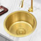 ATHOMASM Fregadero Cocina Redondo Pequeño 32x32cm | Monocubeta de Acero Inoxidable 1 Seno SIN GRIFO | Ideal para Cocinas Compactas, Apartamentos y Espacios Reducidos | Instalación Bajo/Sobre Encimera