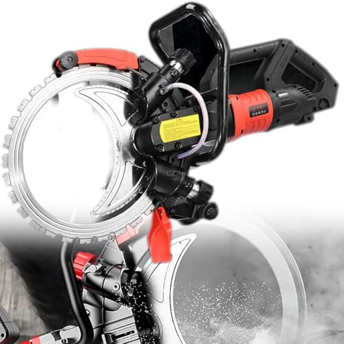 Upgraded Toroidal Concrete Cutter Saw | 8980w Pure Copper Motor | 90° No-Dead-Angle Cutting | Dust-Free Water Pump & 16 Blade Kit | for Granite/Concrete/Marble