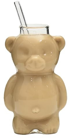 Genérico Copa de oso: taza transparente para beber, divertido de vidrio de diseño de oso | Taza de de leche para adolescentes, taza de té de de 300 ml, vidrio lindo único, cristalería de moda