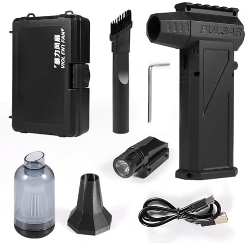 Sxmrmnx Fan Plumero de aire comprimido 140000RPM soplador violento ventilador industrial con linterna para quitar nieve lavado de autos